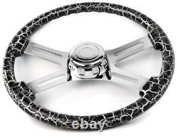 18 WHITE LIGHTNING STEERING WHEEL 4 CHROME SPOKE Peterbilt Kenworth Freightline 18 WHITE LIGHTNING STEERING WHEEL 4 CHROME SPOKE Peterbilt Kenworth Freightline