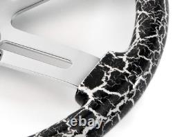 18 WHITE LIGHTNING STEERING WHEEL 4 CHROME SPOKE Peterbilt Kenworth Freightline