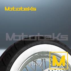 18x3.5 40 Spoke Wheel Stainless For Harley Touring Bagger Rear White Tire (tr)