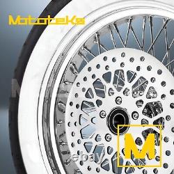 18x3.5 60 Spoke Wheel Stainless For Harley Sportster Dyna Rear White Tire (tr)