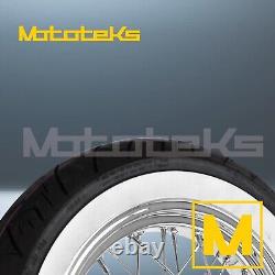 18x5.5 40 Spoke Wheel Stainless Harley Touring Bagger Cush Rear White Tire (tr)
