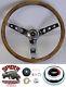 1948-1959 Chevy pickup steering wheel RED WHITE BLUE BOWTIE 15 CLASSIC WALNUT