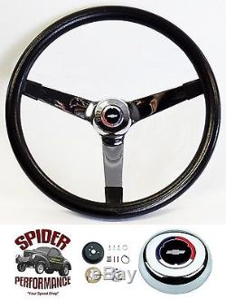 1948-59 Chevy pickup steering wheel Red White Blue Bowtie 14 3/4 Vintage Chrome
