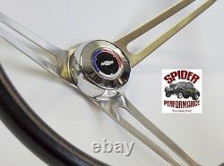 1953-1954 Chevy steering wheel Red White Blue Bowtie 15 MUSCLE CAR STAINLESS
