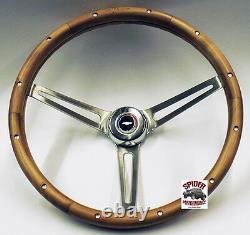 1955-1956 Bel Air 210 150 steering wheel RED WHITE BLUE BOWTIE 15 WALNUT
