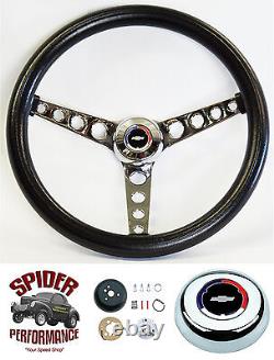 1955-1956 Chevrolet steering wheel Red White Blue BOWTIE 14 1/2 CLASSIC CHROME