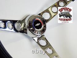 1955-1956 Chevrolet steering wheel Red White Blue BOWTIE 14 1/2 CLASSIC CHROME