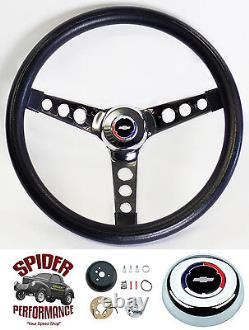 1957-1963 Chevy steering wheel RED WHITE BLUE BOWTIE 13 1/2 CLASSIC CHROME