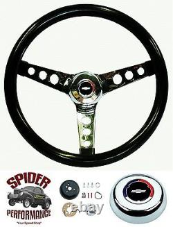 1957-1963 Chevy steering wheel RED WHITE BLUE BOWTIE 13 1/2 GLOSSY GRIP