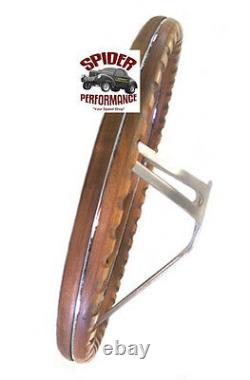 1957-1963 Chevy steering wheel RED WHITE BLUE BOWTIE 15 MUSCLE CAR WALNUT