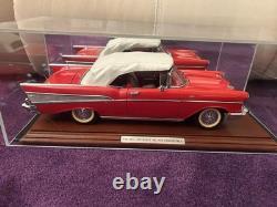 1957 Chevrolet Bel Air Convertible Danbury Mint withBox, Wood Plaque Display Case