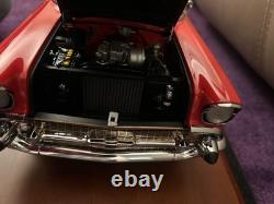 1957 Chevrolet Bel Air Convertible Danbury Mint withBox, Wood Plaque Display Case