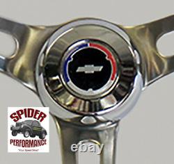 1957 Chevy steering wheel Red White Blue Bowtie 15 MUSCLE CAR STAINLESS