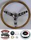 1960-1969 Chevy pickup steering wheel RED WHITE BLUE BOWTIE 15 CLASSIC WALNUT