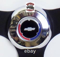 1964-66 Impala Biscayne steering wheel Red White Blue Bow 14 3/4 VINTAGE BLACK