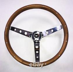 1967-1968 Chevelle El Camino Steering Wheel Wood walnut 15 Red White Blue cap