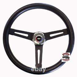 1969-1994 Camaro steering wheel RED WHITE BLUE BOWTIE 13 1/2 MUSCLE CAR BLACK