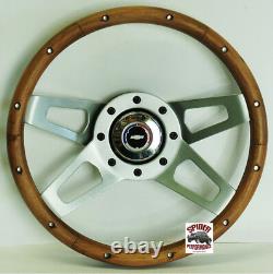 1969-1994 Camaro steering wheel Red White Blue Bowtie 13 1/2 Walnut 4 Spoke