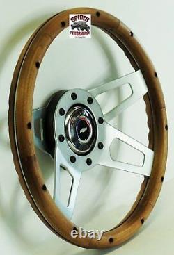 1969-1994 Camaro steering wheel Red White Blue Bowtie 13 1/2 Walnut 4 Spoke