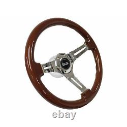 1969 1994 Chevy Super Sport S6 Mahogany Steering Wheel Chrome Kit White SS