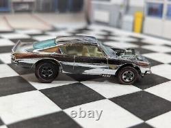 1969 Hot Wheels Original Redline KING KUDA Chrome Club Pat Pend HK White int. RL