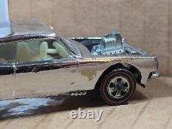 1969 Hot Wheels Original Redline KING KUDA Chrome Club Pat Pend HK White int. RL