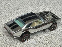 1969 Hot Wheels Redline HEAVY CHEVY Chrome Club Car White Interior Blue Windows