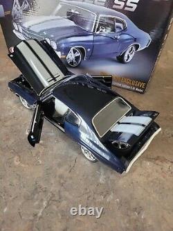 1970 Chevelle SS 396 Midnight Blue With Chrome Wheels 1/18 Scale Diecast Model