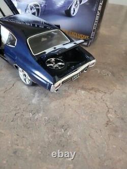 1970 Chevelle SS 396 Midnight Blue With Chrome Wheels 1/18 Scale Diecast Model