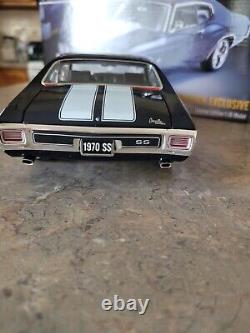 1970 Chevelle SS 396 Midnight Blue With Chrome Wheels 1/18 Scale Diecast Model