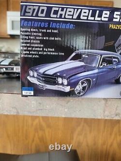 1970 Chevelle SS 396 Midnight Blue With Chrome Wheels 1/18 Scale Diecast Model