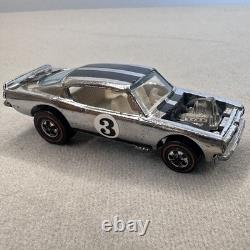 1970 Hot Wheels Redline KING KUDA CLUB CAR Barracuda Chrome White Interior H. K