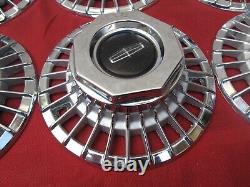 1975-80 Lincoln Town Continental Mark IV V Wheel 9 1/2 Center Caps HubCaps SET