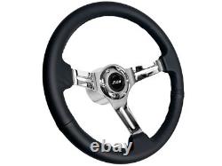 1982-89 Chevy Camaro Z28 6 Bolt S6 Black Leather Steering Wheel Kit, White Z28