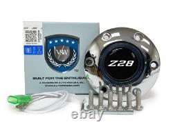 1982-89 Chevy Camaro Z28 6 Bolt S6 Black Leather Steering Wheel Kit, White Z28 1982-89 Chevy Camaro Z28 6 Bolt S6 Black Leather Steering Wheel Kit, White Z28