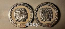 2 Vintage Jeep Cherokee Wagoneer Chief Indian Head S Emblems Badges 1970-1981