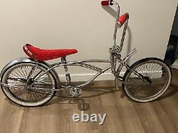 20 Custom Lowrider Bike In Chrome & Gold, 144 Spokes Wheels, 8 Ball Tires