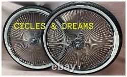 20 LOWRIDER CLASSIC HIGH END POLISHING WHEELS 144 SPOKES With TIRES, CHROME VALVE
