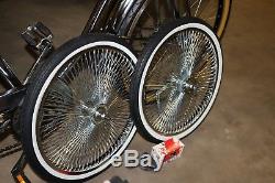 20 Lowrider Bicycle Lowrider Chrome Wheels/ White Walls 144 Spoke Front & Rear