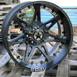20 Matte Black Lonestar Warrior Wheels 20x10 6x135 -25 Ford F150 Chrome & White