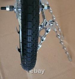 20 Twisted Lowrider Continental Kit, Brick White Wall Tires, Chrome Front Wheel