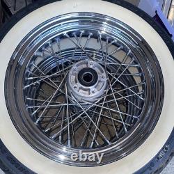 2006 Harley Davidson Road King 40 Spoke Rims And Tires 16x300 D White Wall OEM