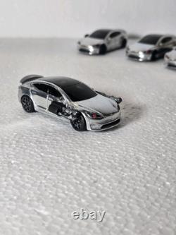 2025 Hot Wheels TESLA MODEL S PLAID TERMINATOR EDITION #4 Model T-800 Chrome CLR
