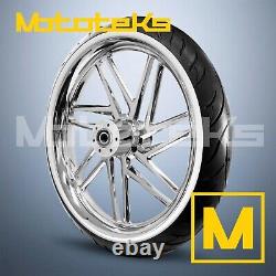 21 21x3.25 Ray Mag Wheel Chrome For Indian Touring Bagger White Tire
