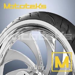 21 21x3.25 Vain Mag Wheel Chrome For Indian Touring Bagger White Tire