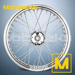 21x2.15 40 Spoke Wheel Stainless For Harley Softail Front White Tire (tr)