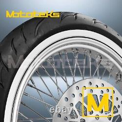 21x2.15 60 Spoke Wheel Stainless For Harley Sportster Dyna Front White Tire (tr)
