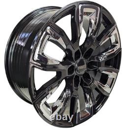 22 Black Chrome Rims fit GMC Yukon XL SLT Denali Sierra Set of Four Wheels
