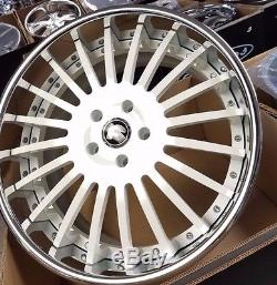 22 Forgiato Andata White Chrome Staggered 3-piece Wheels 5x130 Porsche Panamera