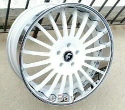 22 Forgiato Andata White Chrome Staggered 3-piece Wheels 5x130 Porsche Panamera